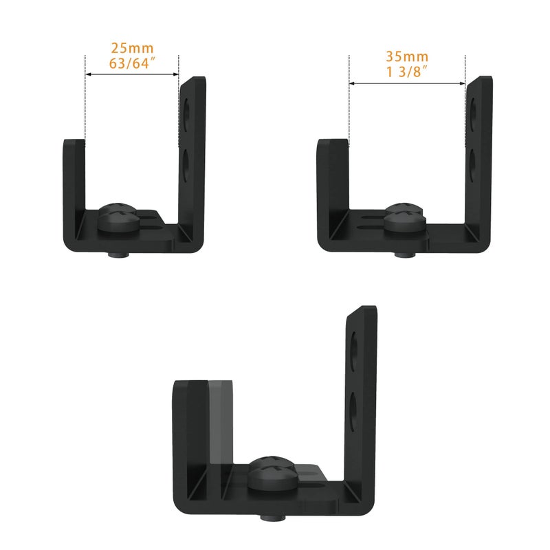 JUBEST Matte Black Floor Guide Wall Mount Sliding Barn Door Hardware Up to 1-3/8"W 1-1/4"H - Image 5
